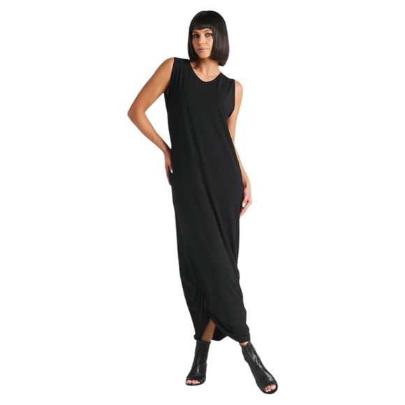Planet by Lauren G Matte Jersey Ruched Tank Dress in Black Size 1/ US 4-8